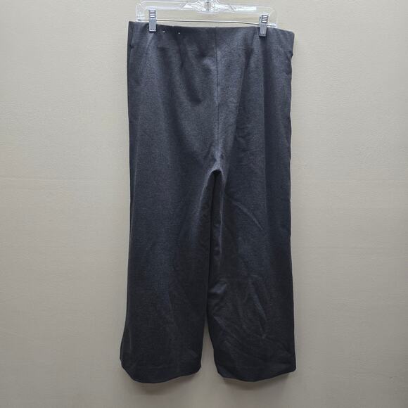 Chico's Pull-On Cropped Wide Leg Pants Stretch Tummy Control Dark Gray SZ 2 US L - Picture 2 of 5